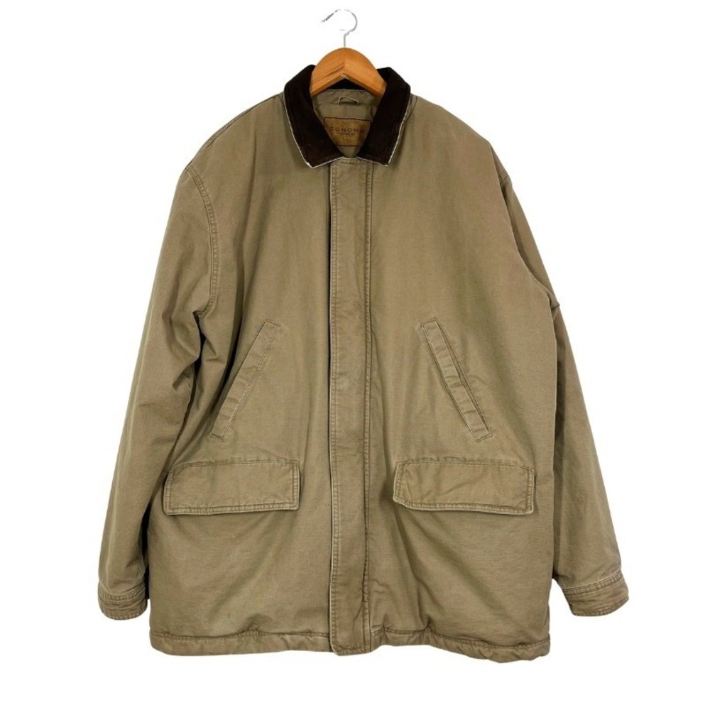 Sonoma Insulated Field Jacket Mens L Tan Canvas‎ Plaid Lined Barn Chore Coat